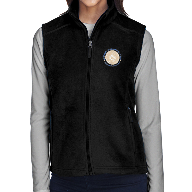 CCAP Womens Embroidered Midweight Fleece Vest