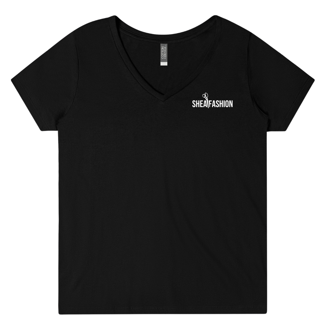 Model Feminine Cut Logo V-Neck T