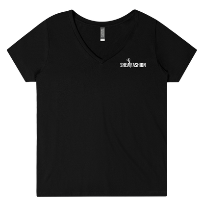 Model Feminine Cut Logo V-Neck T