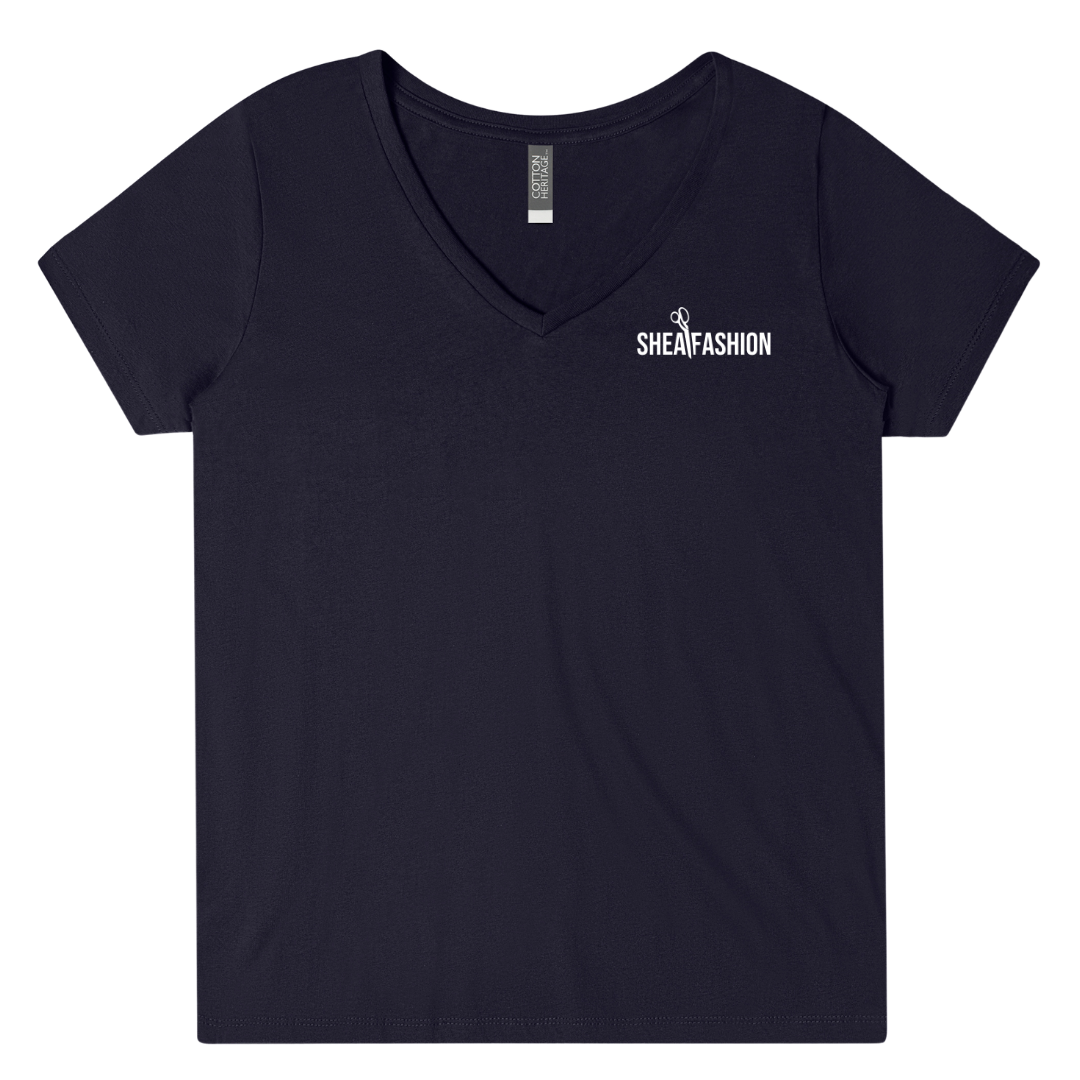 Model Feminine Cut Logo V-Neck T