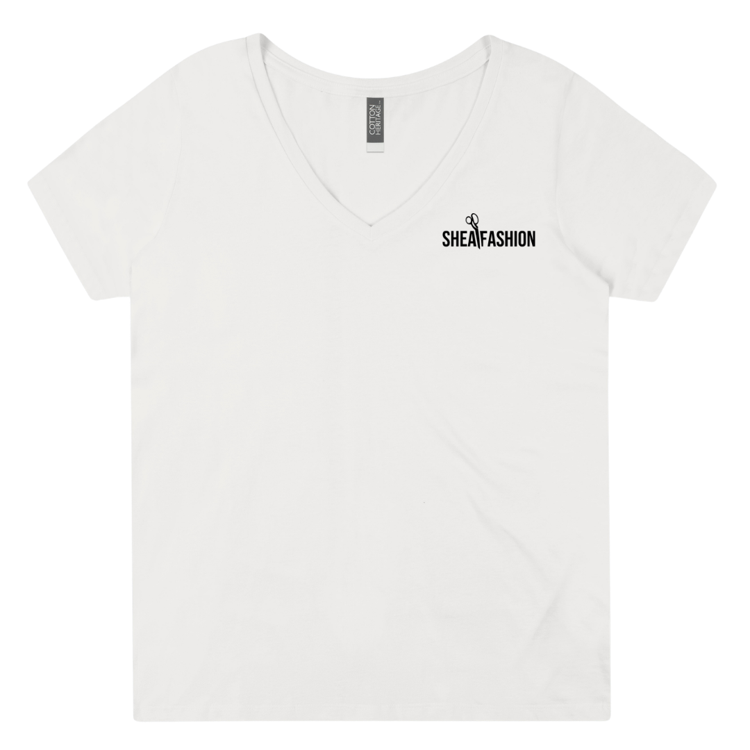 Model Feminine Cut Logo V-Neck T