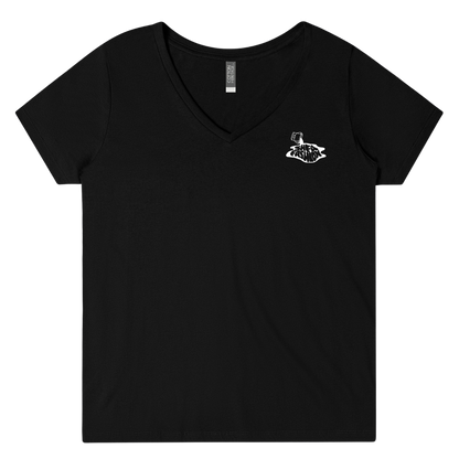 Model Feminine Cut Logo V-Neck T
