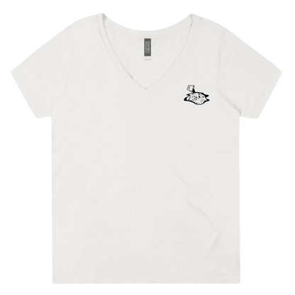 Model Feminine Cut Logo V-Neck T