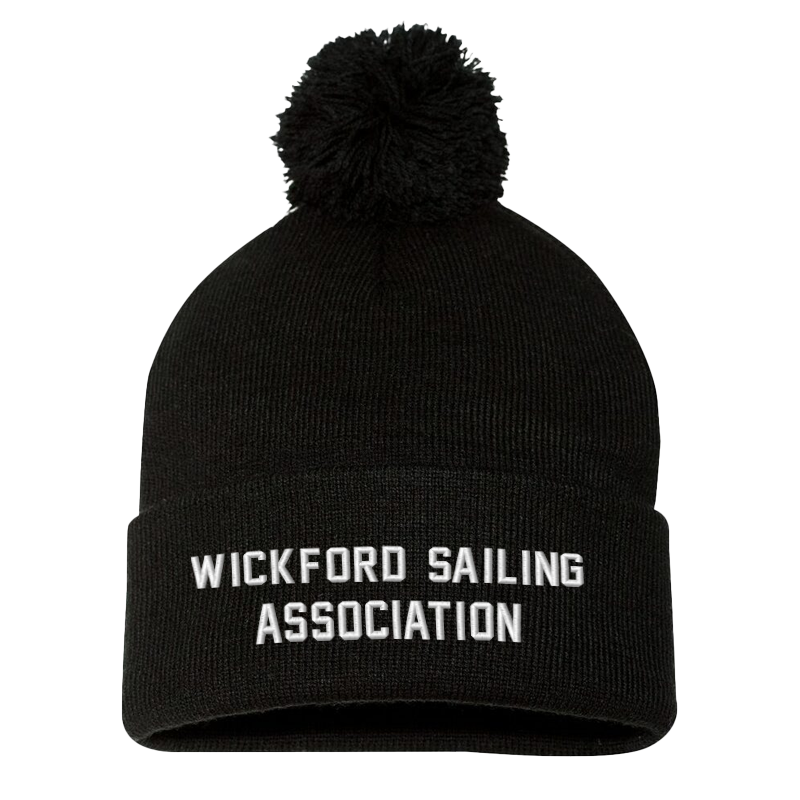 WSA Embroidered Pom Beanie