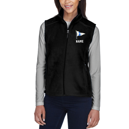 WYC Womens Embroidered Midweight Fleece Vest