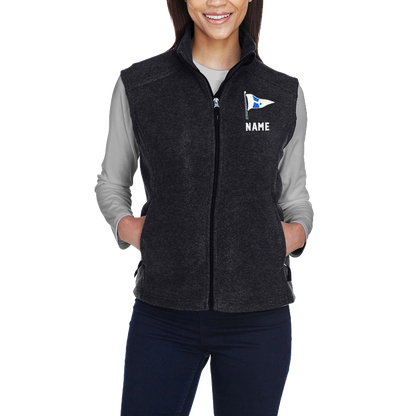 WYC Womens Embroidered Midweight Fleece Vest