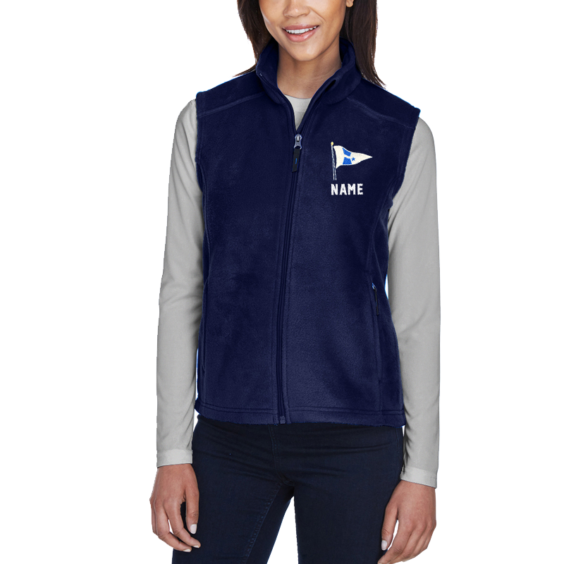 WYC Womens Embroidered Midweight Fleece Vest