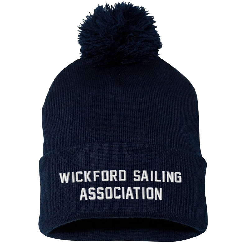 WSA Embroidered Pom Beanie