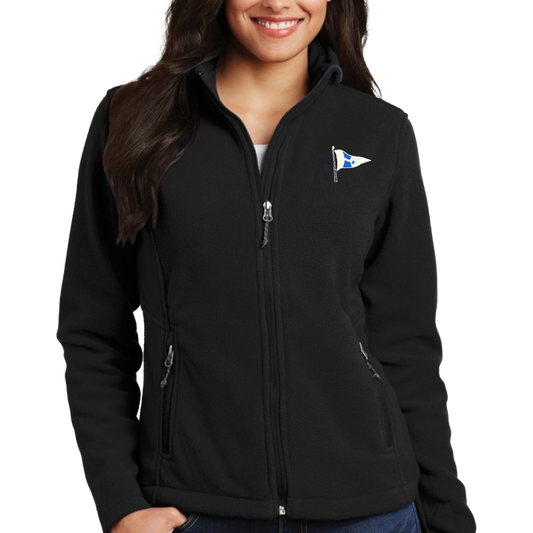 WYC Womens Embroidered Midweight Fleece Jacket